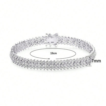 Fishbone Zircon Bracelet — Velourè