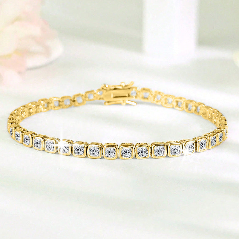 Square Zircon Ice Bracelet — Velourè
