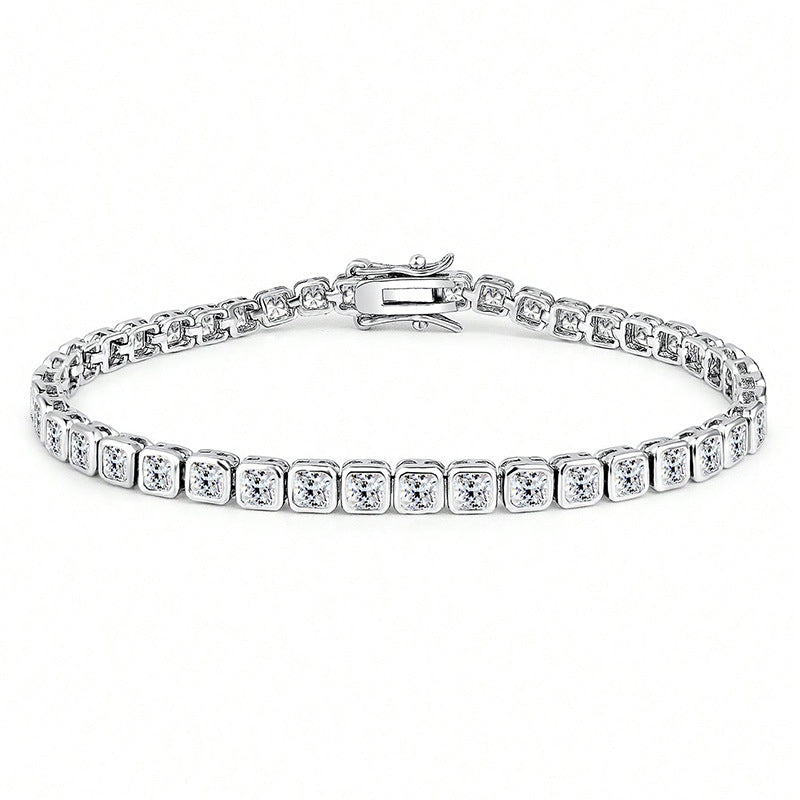 Square Zircon Ice Bracelet — Velourè
