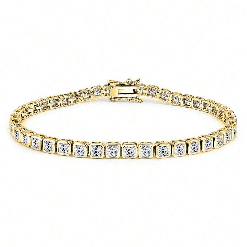 Square Zircon Ice Bracelet — Velourè