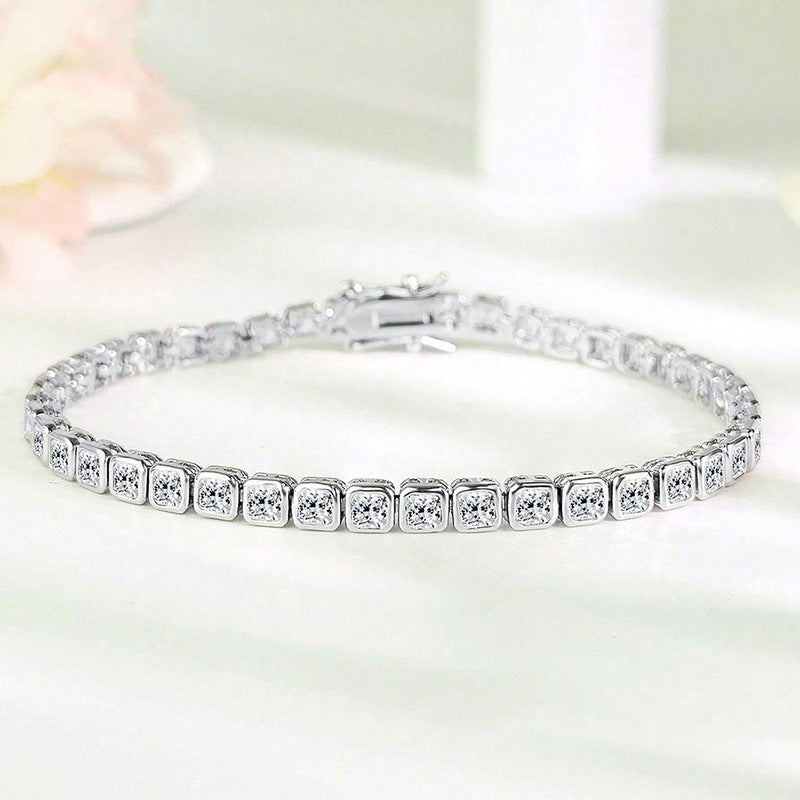 Square Zircon Ice Bracelet — Velourè