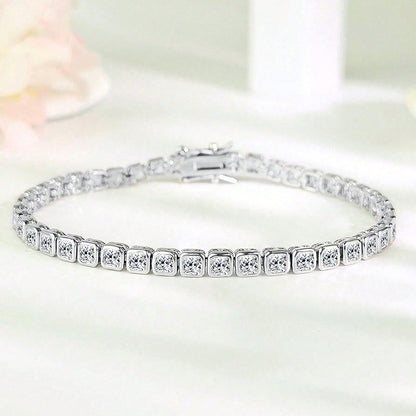 Square Zircon Ice Bracelet — Velourè