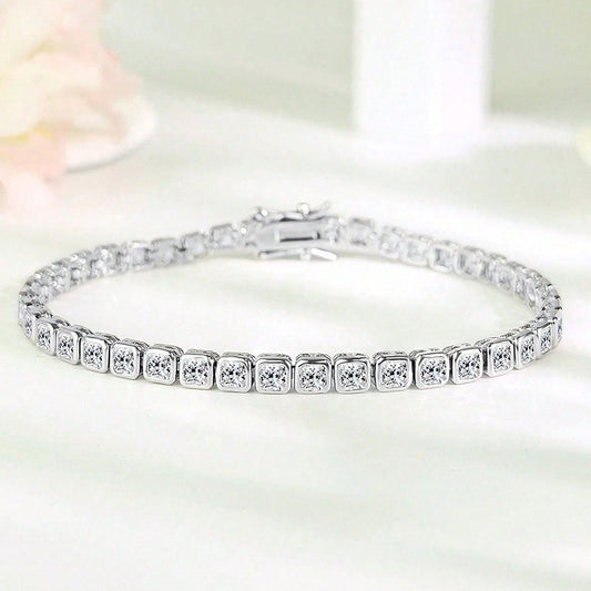 Square Zircon Ice Bracelet — Velourè