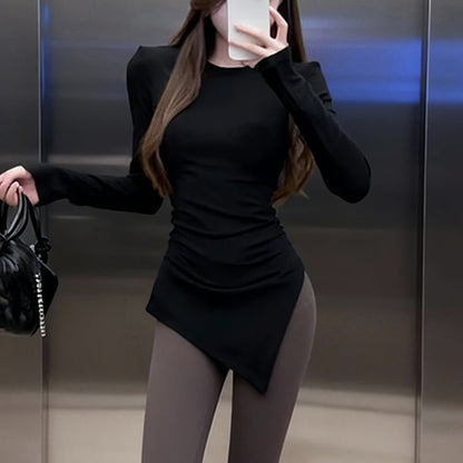 Y2K Shoulder Pad Slim Fit Top