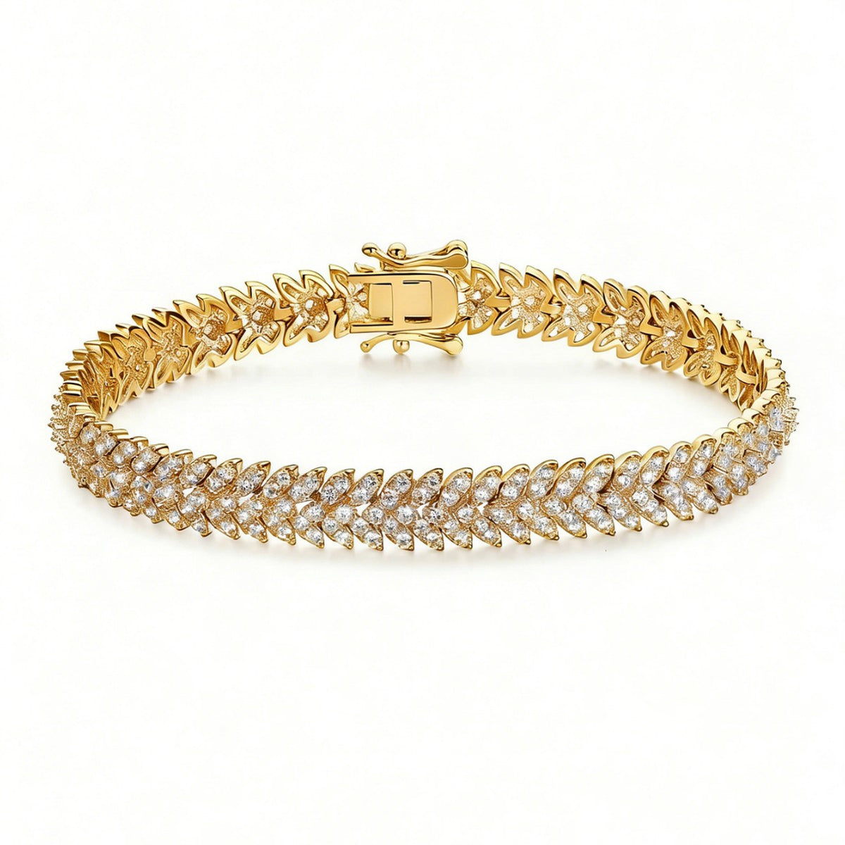 Fishbone Zircon Bracelet — Velourè