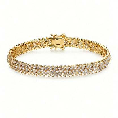 Fishbone Zircon Bracelet — Velourè
