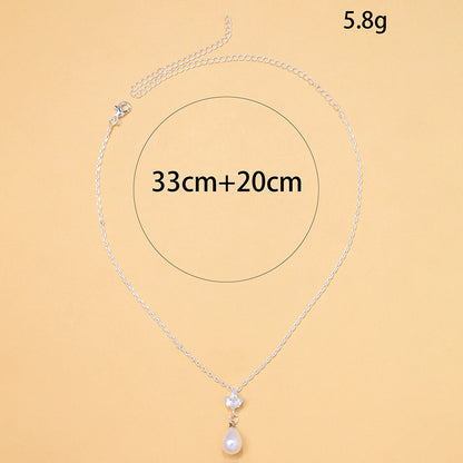 Pearl Zircon Collarbone Chain — Velourè