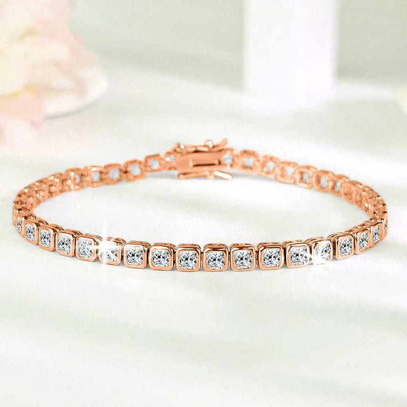 Square Zircon Ice Bracelet — Velourè