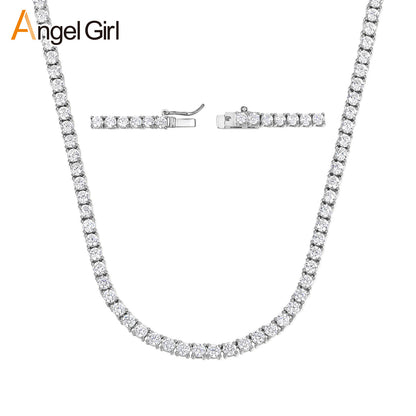 18K Gold Zirconia Tennis Necklace — Velourè