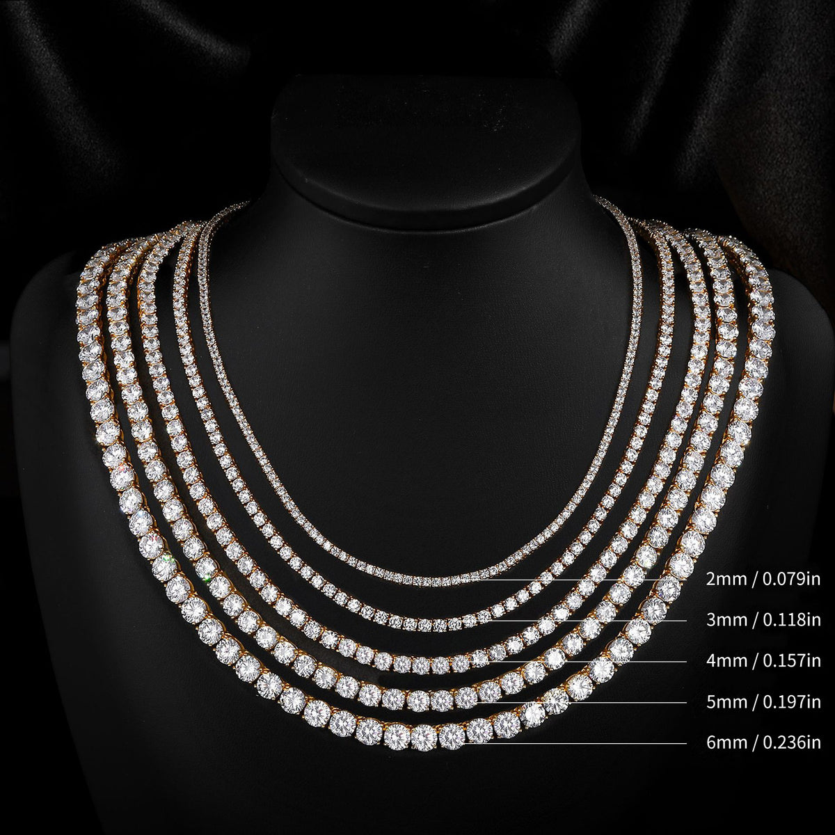 18K Gold Zirconia Tennis Necklace — Velourè