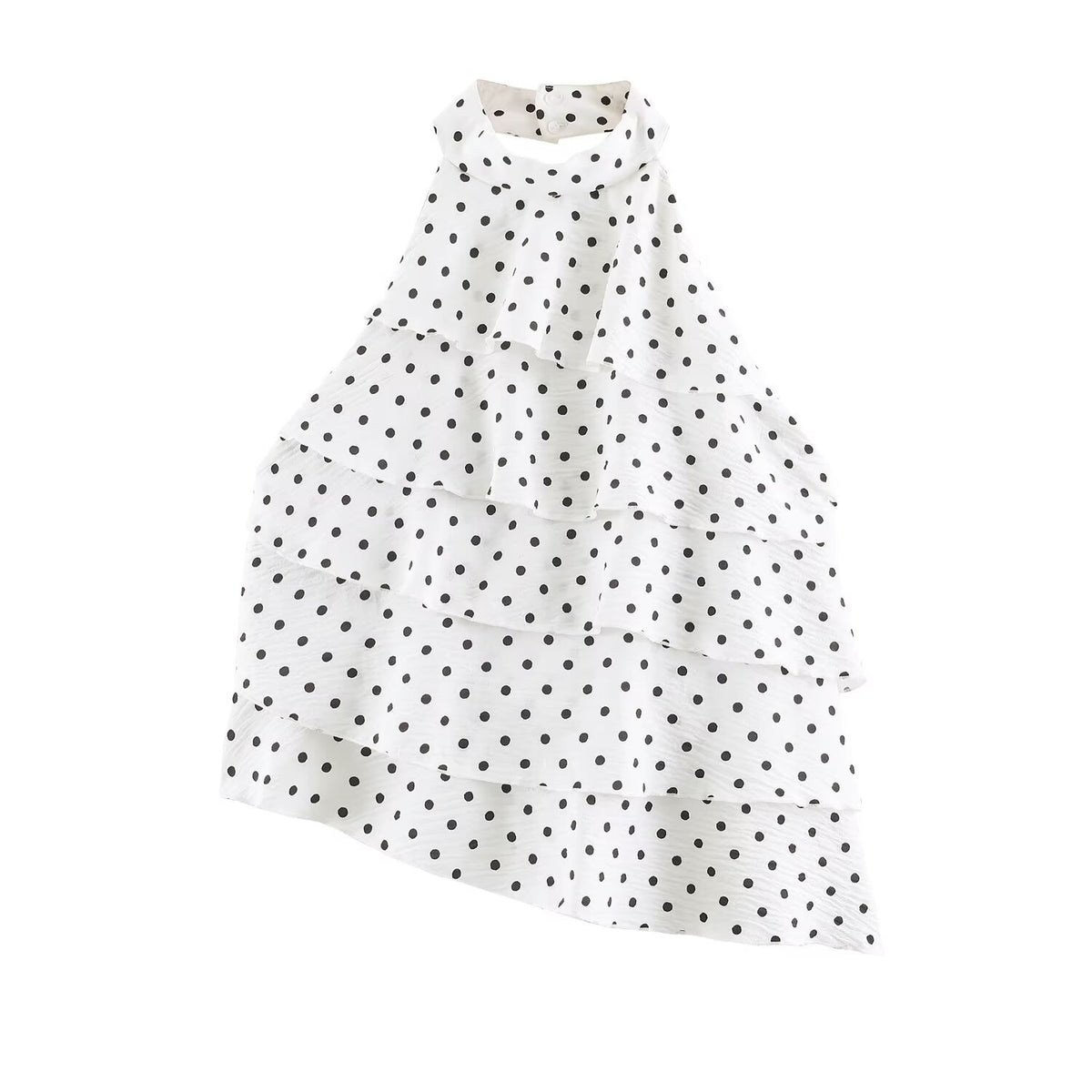 Polka Dot Halter Neck Statement Top