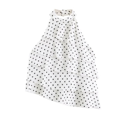 Polka Dot Halter Neck Statement Top