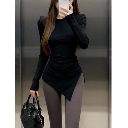Y2K Shoulder Pad Slim Fit Top