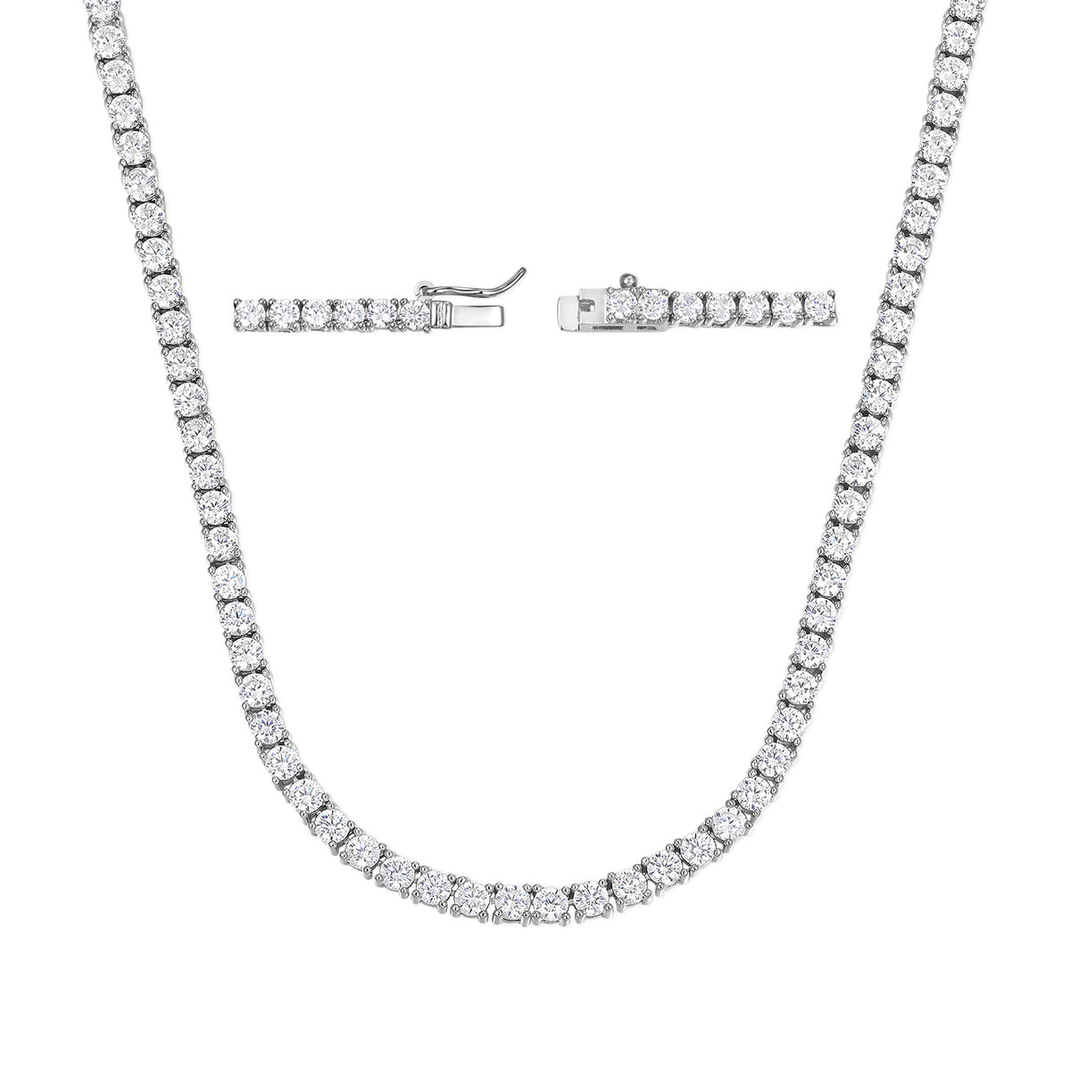 18K Gold Zirconia Tennis Necklace — Velourè