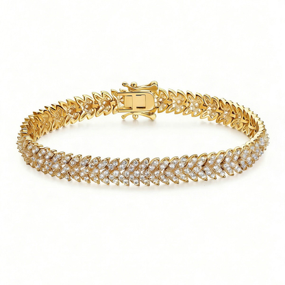 Fishbone Zircon Bracelet — Velourè