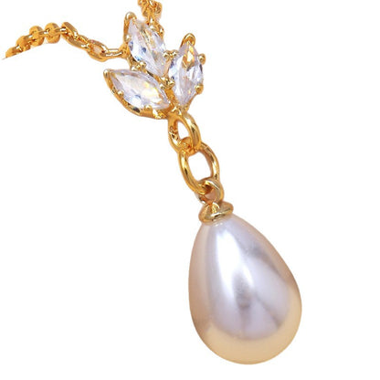 Pearl Zircon Collarbone Chain — Velourè