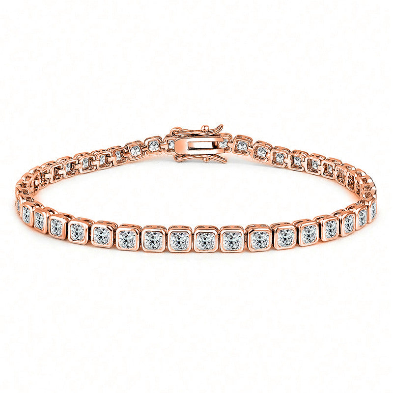 Square Zircon Ice Bracelet — Velourè